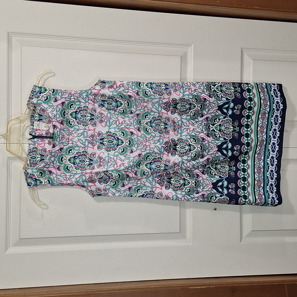 Artisan NY sleeveless cotton sheath shift a line mini dress - size 2 - floral